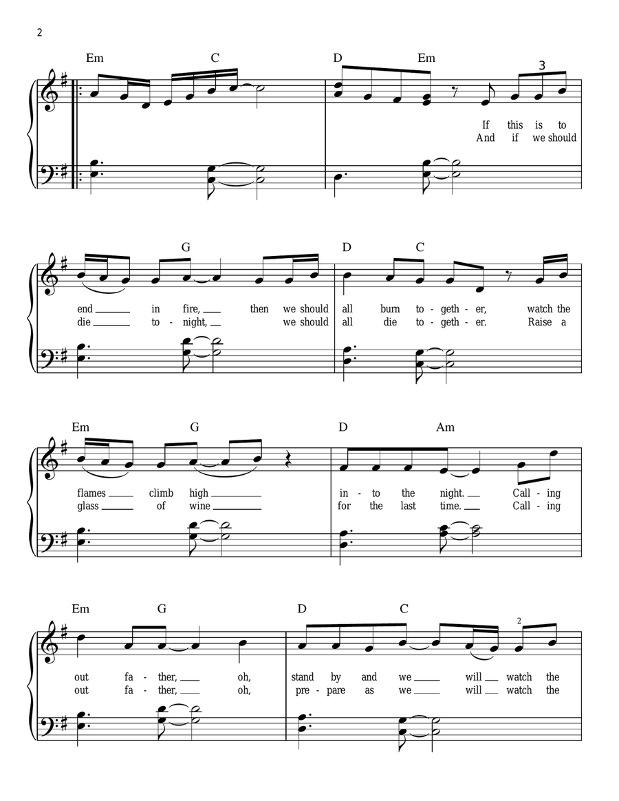 I See Fire (from The Hobbit) Easy Piano scores gallery preview page 2