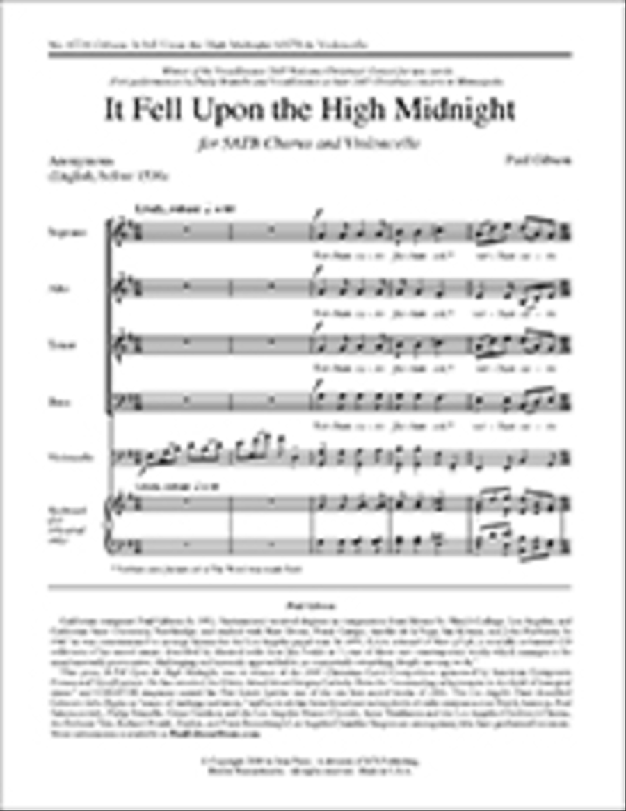 It Fell Upon the High Midnight 4-Part scores gallery preview page 1