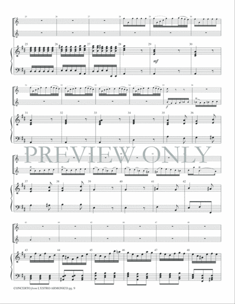 Concerto from L'Estro armonico, Op. 3, No. 9 Trumpet Duet scores gallery preview page 11