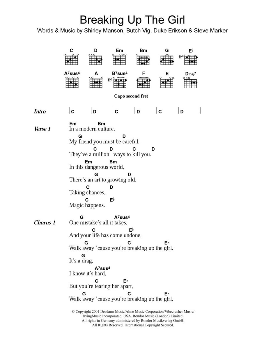 Breaking Up The Girl Acoustic Guitar scores gallery preview page 1