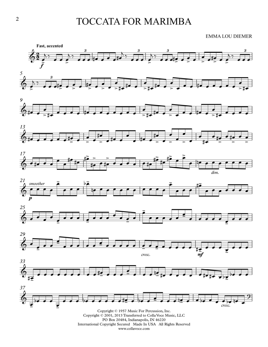 Toccata For Marimba Toccata For Marimba Marimba scores gallery preview page 1