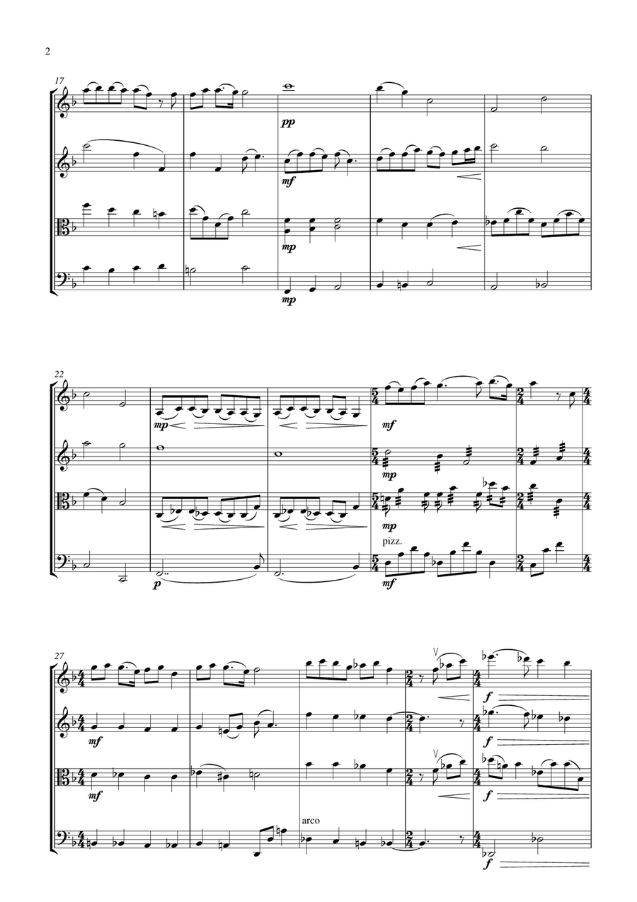 When She Loved Me String Quartet scores gallery preview page 2