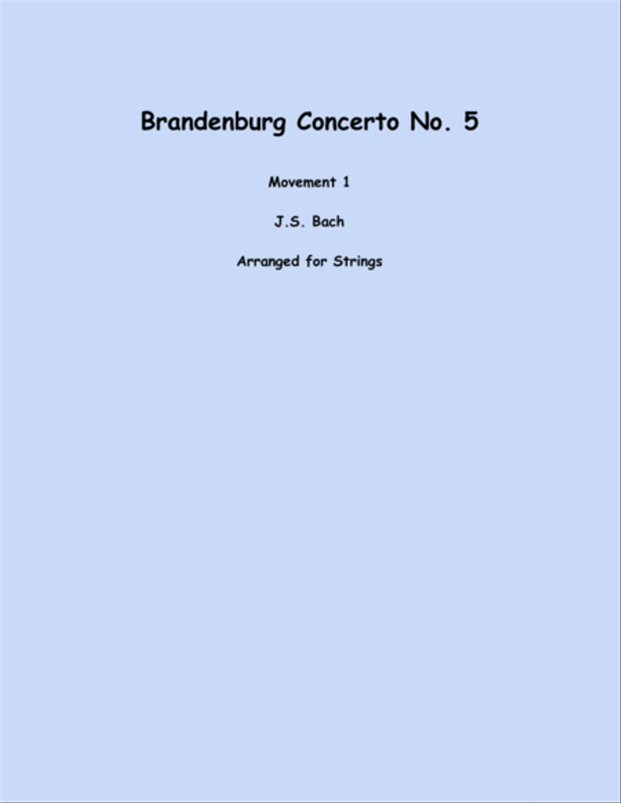 Brandenburg Concerto No. 5, Mov. 1 String Duet scores gallery preview page 1