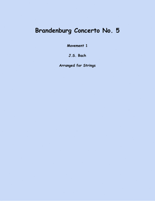 Book cover for Brandenburg Concerto No. 5, Mov. 1