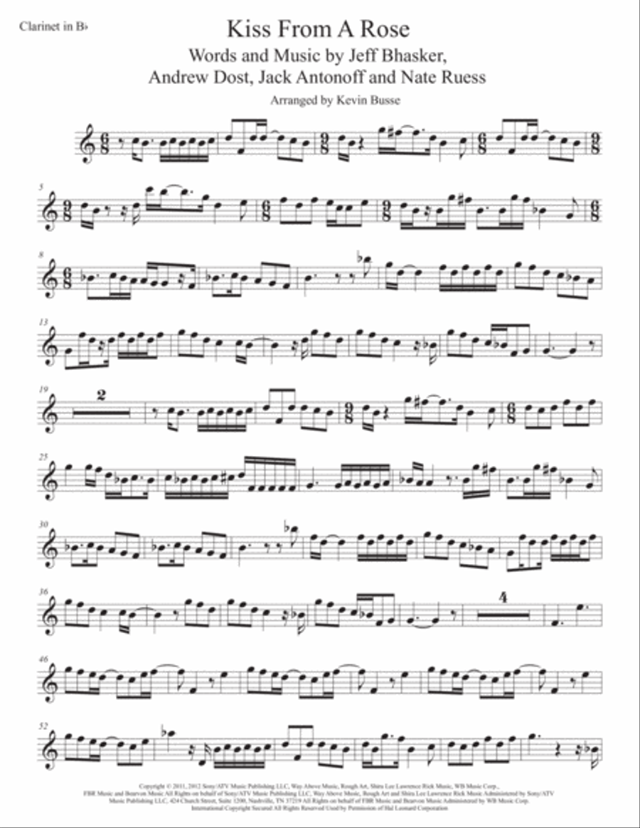 Kiss From A Rose Clarinet Solo scores gallery preview page 1