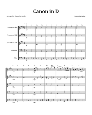 Book cover for Canon by Pachelbel - Brass Quintet with Chord Notation