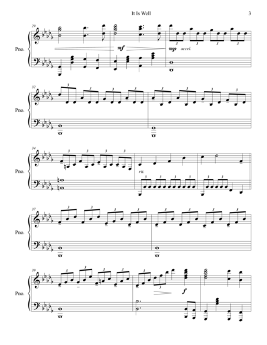 It Is Well Piano Solo scores gallery preview page 3