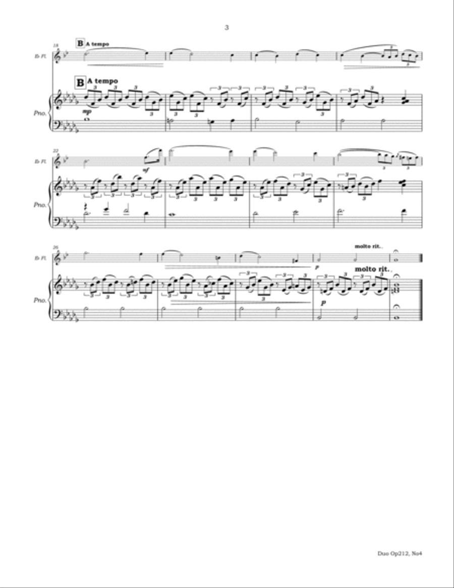 Duo Op212, No4 for Eb Flute and Piano Woodwind Duet scores gallery preview page 6