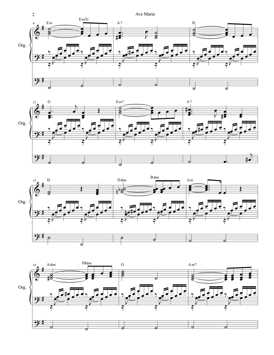 Ave Maria (Organ Solo) Ave Maria (Organ Solo) Organ Solo scores gallery preview page 3