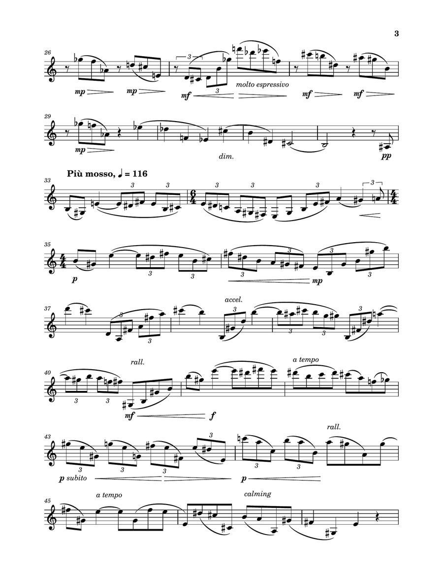 Sonata for Clarinet Solo B-Flat Clarinet scores gallery preview page 3