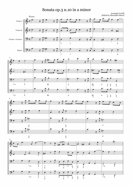 Corelli, Sonata op.3 n.10 in a minor