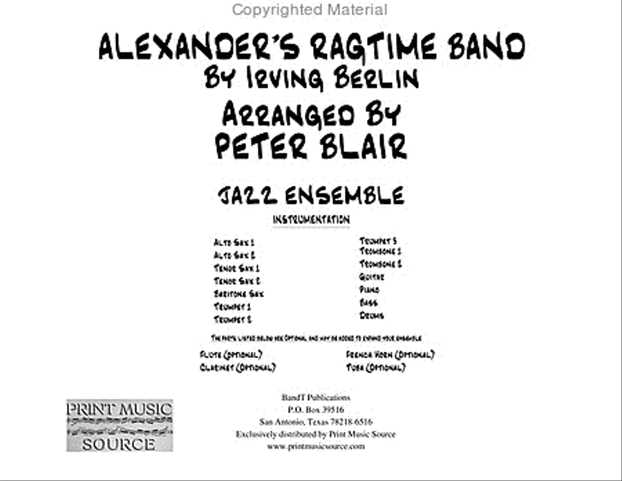 Alexander's Ragtime Band Jazz Ensemble scores gallery preview page 2