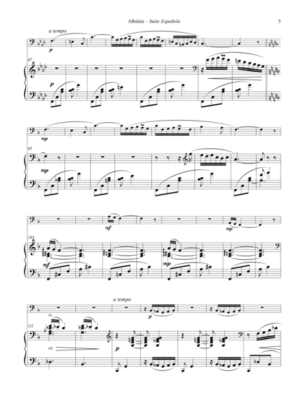 Three Pieces from Suite Espanola for Tuba or Bass Trombone and Piano