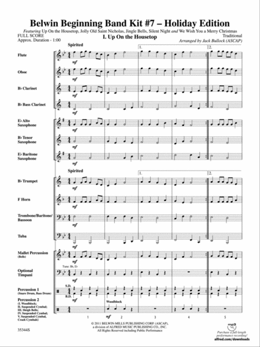 Belwin Beginning Band Kit #7: Holiday Edition Concert Band scores gallery preview page 2