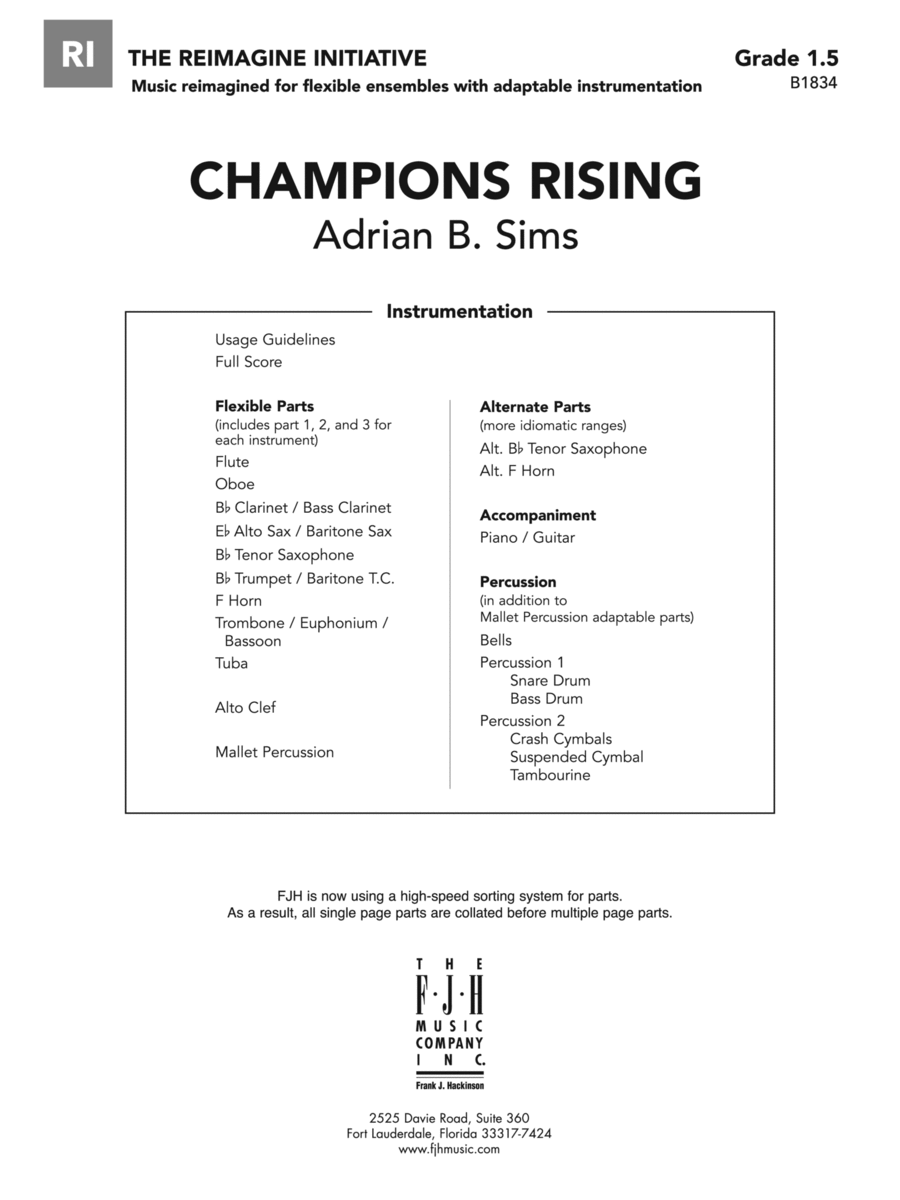 Champions Rising: Score Concert Band scores gallery preview page 1