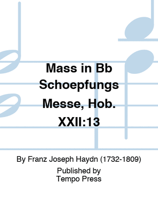 Book cover for Mass in Bb Schoepfungs Messe, Hob. XXII:13