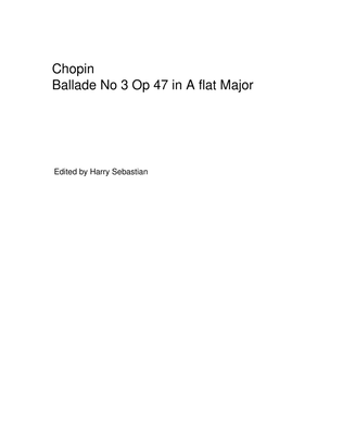 Book cover for Chopin- Ballade No. 3 in A-Flat Major, Op. 47