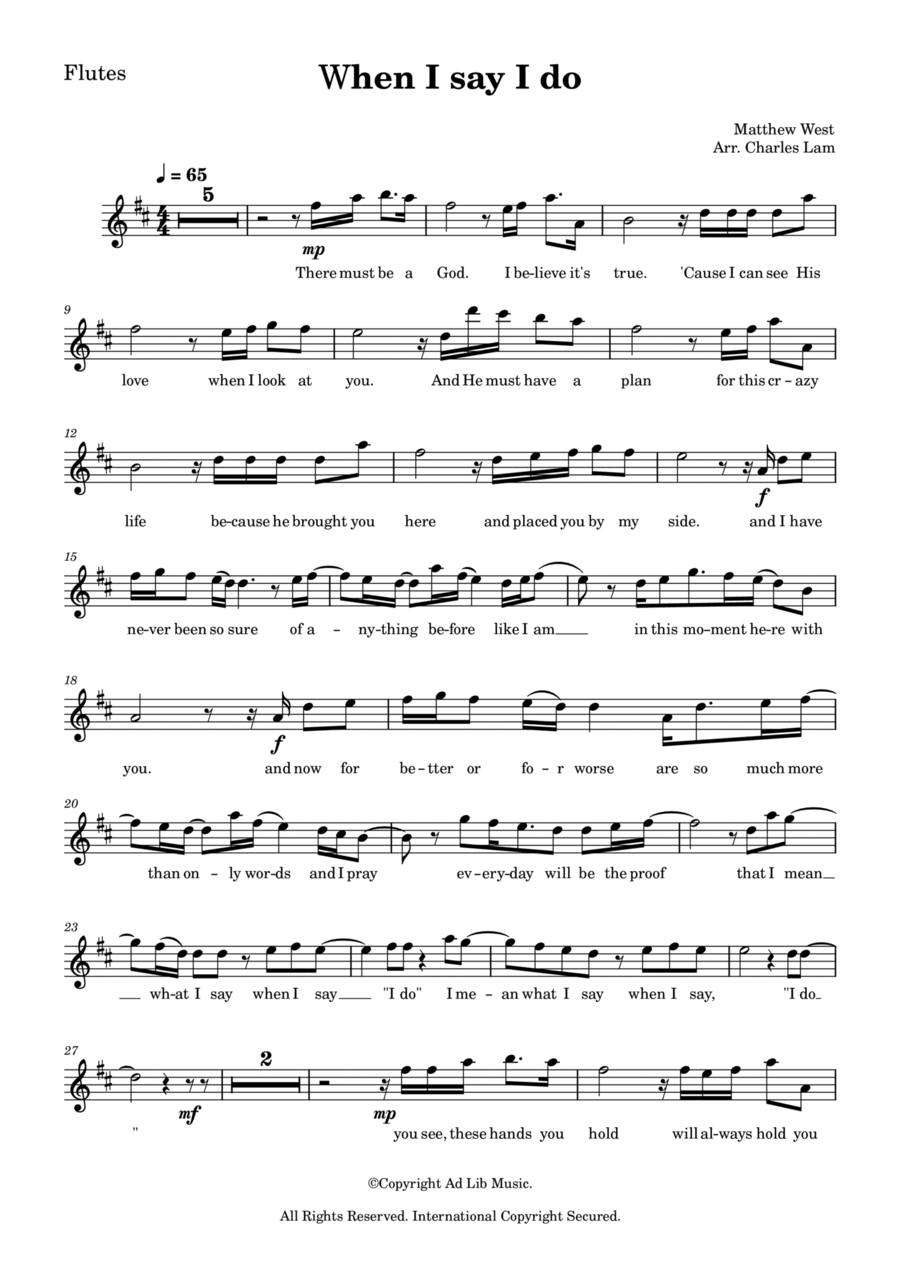 When I Say I Do Flute Solo scores gallery preview page 1