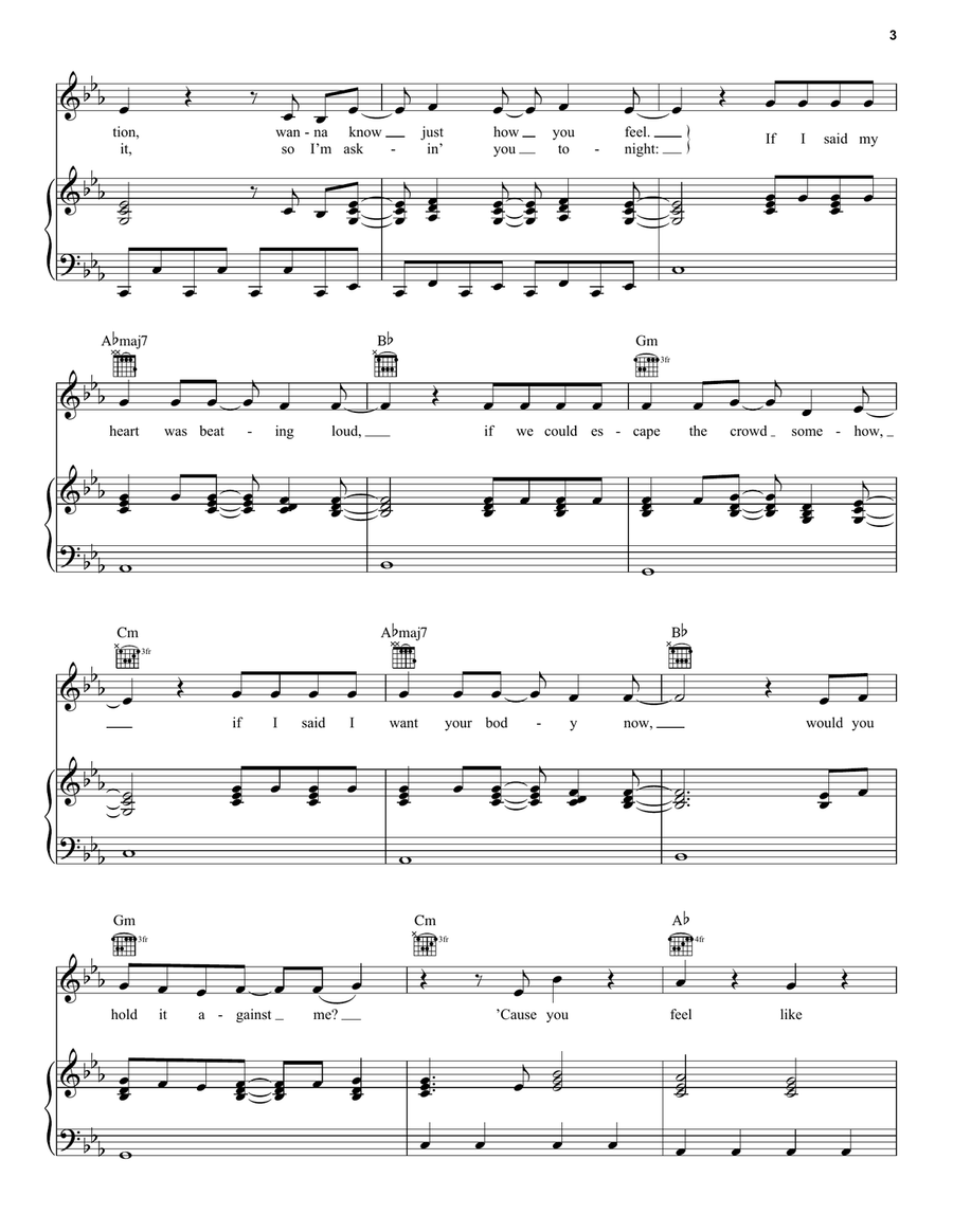 Hold It Against Me Piano, Vocal, Guitar scores gallery preview page 3