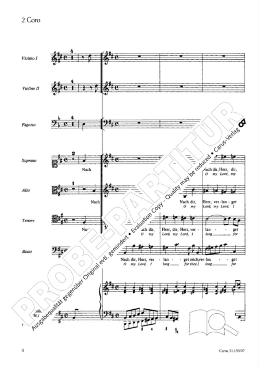 O my Lord, I long for thee (Nach dir, Herr, verlanget mich) 4-Part scores gallery preview page 5