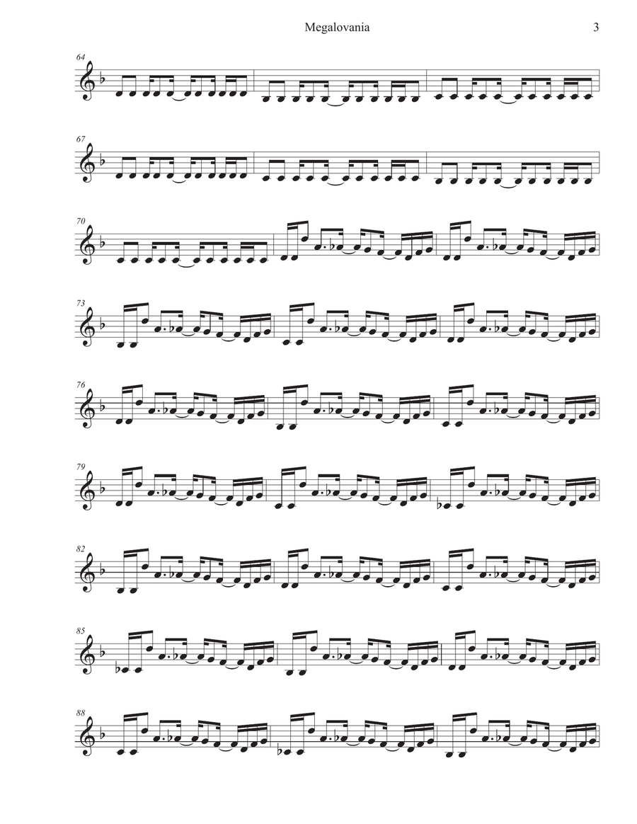 MEGALOVANIA (from Undertale) Trumpet Solo scores gallery preview page 3