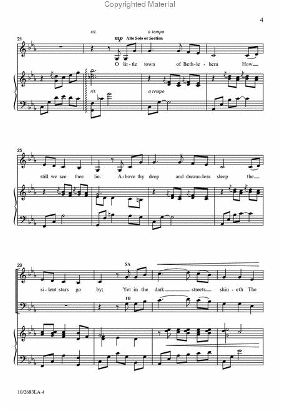 O Little Town 4-Part scores gallery preview page 3