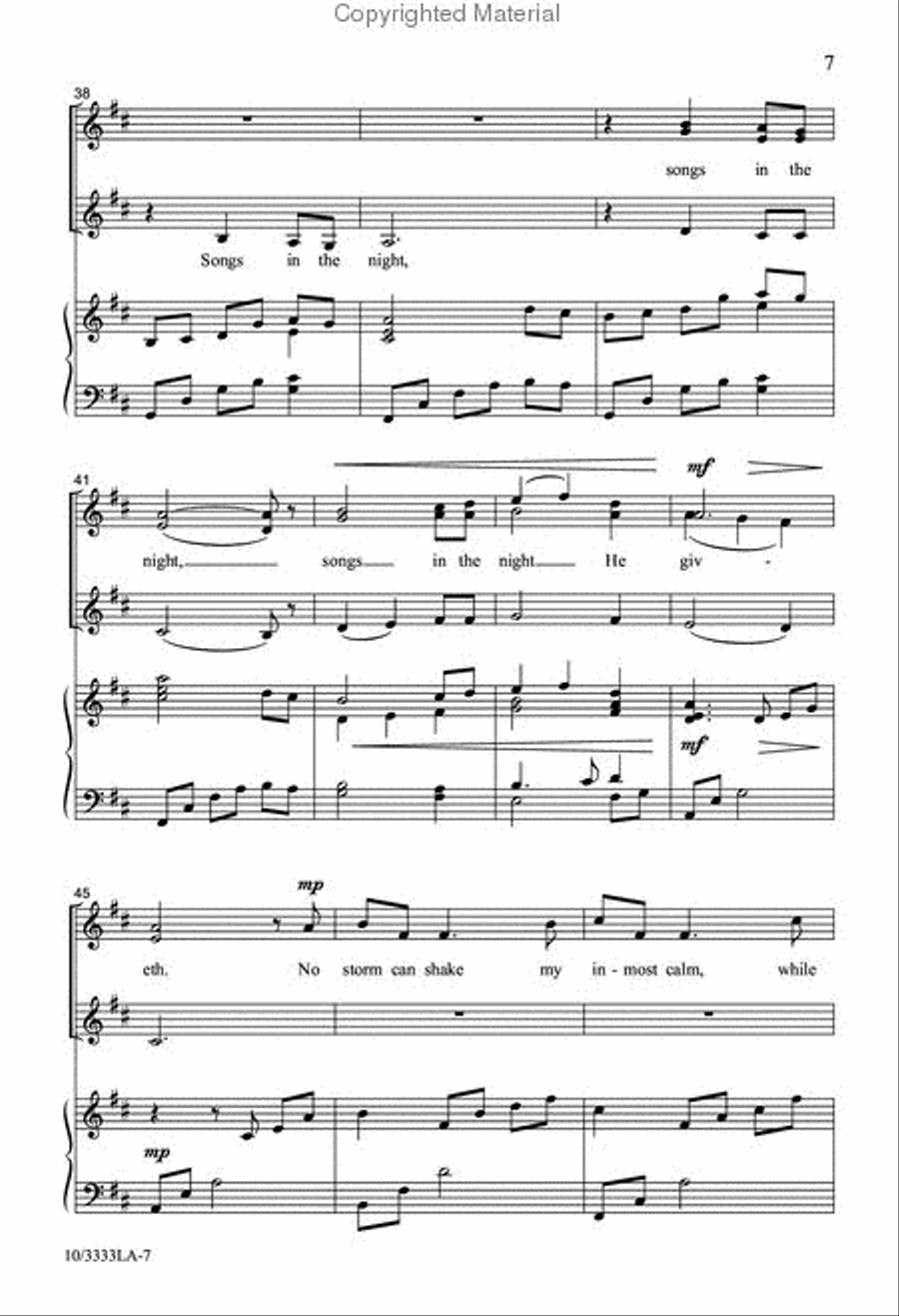 How Can I Keep From Singing? SSA scores gallery preview page 6