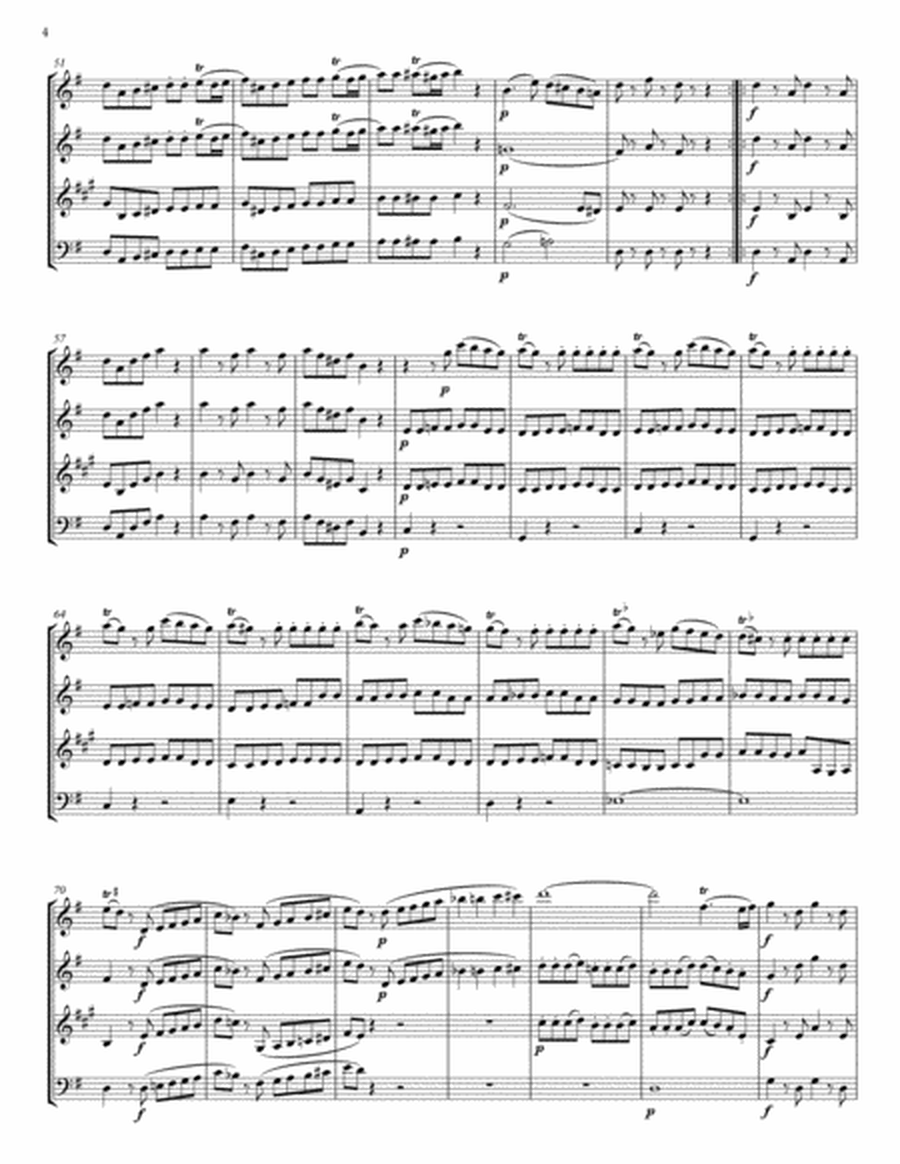 Eine Kleine Nachtmusik, K525 for Woodwind Quartet image number null