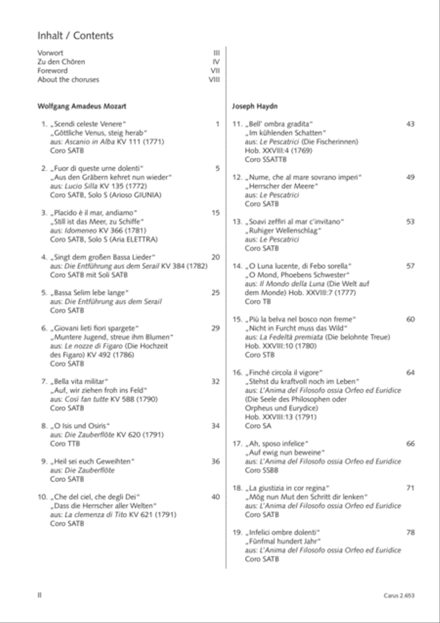 Choral collection Great Opera Choruses - Mozart * Haydn (choir & piano) Choir scores gallery preview page 3