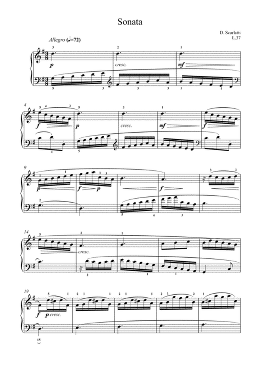 Scarlatti-Sonata in G-Major L.37 K.325(piano) image number null