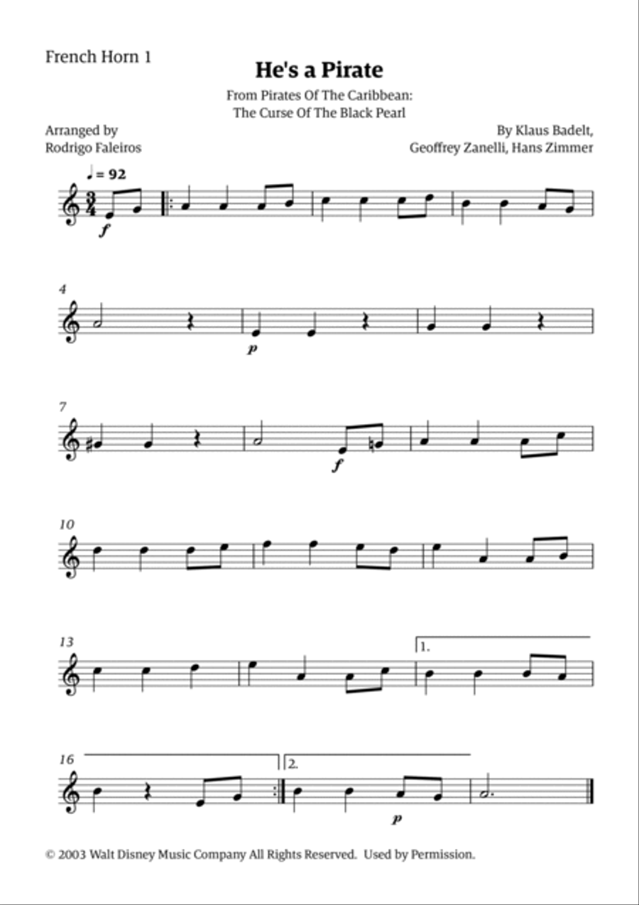 He's A Pirate Brass Duet scores gallery preview page 2