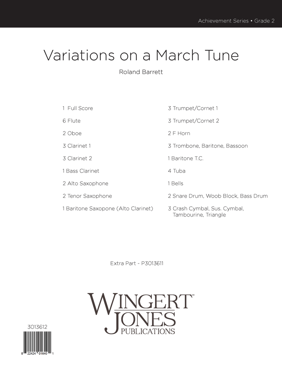 Variations On A March Tune (Score)