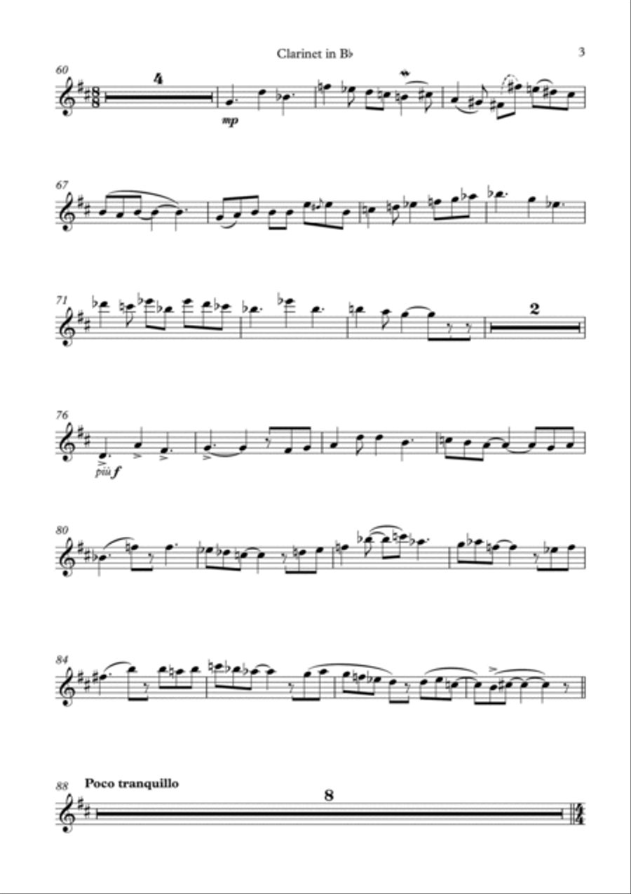 SONATINA for Clarinet and Piano Clarinet Solo scores gallery preview page 3