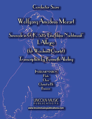 Book cover for Mozart - Serenade in G – I. Allegro (Eine kleine Nachtmusik) (for Woodwind Quartet)