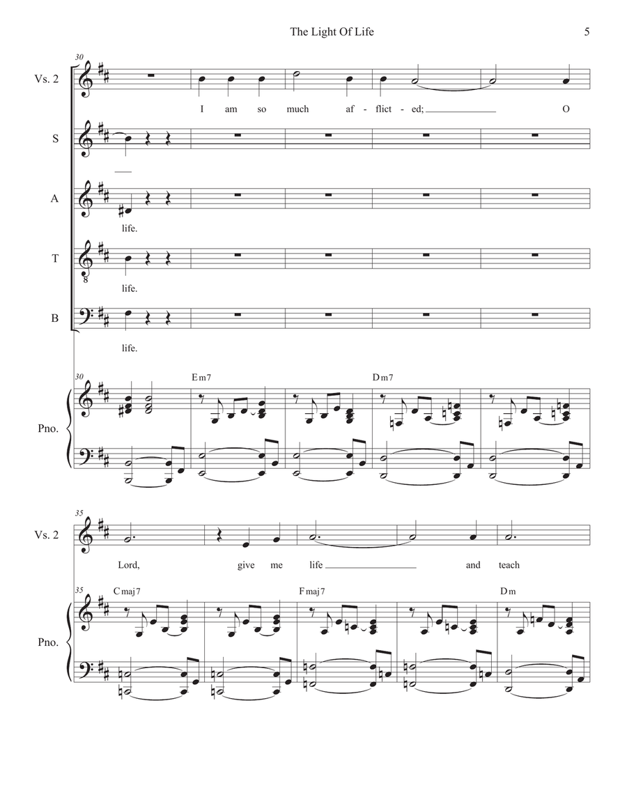 The Light Of Life (Vocal Quartet - (SATB) 4-Part scores gallery preview page 5