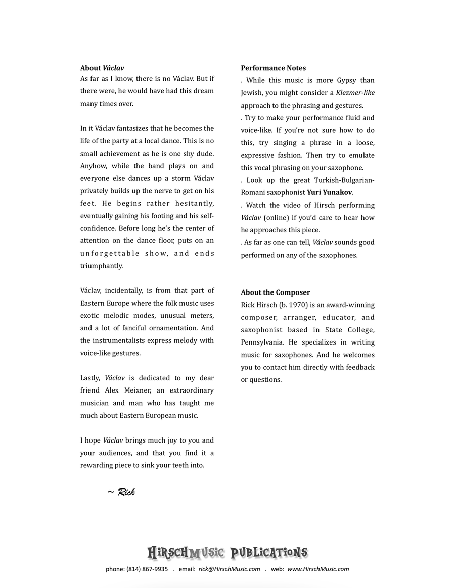 Václav's Dream Václav's Dream Small Ensemble scores gallery preview page 3