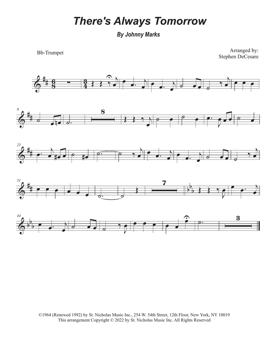 There's Always Tomorrow Trumpet Solo scores gallery preview page 3