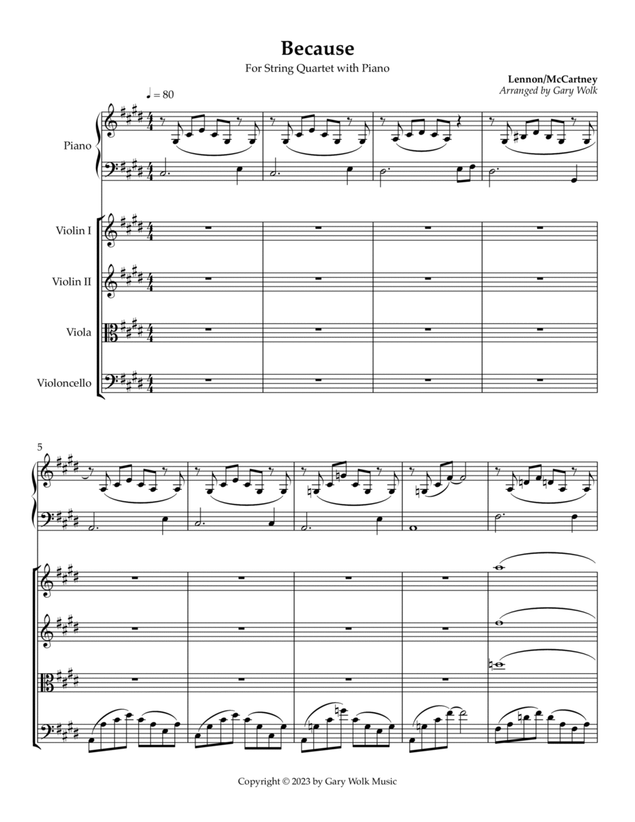 Because String Quartet scores gallery preview page 1