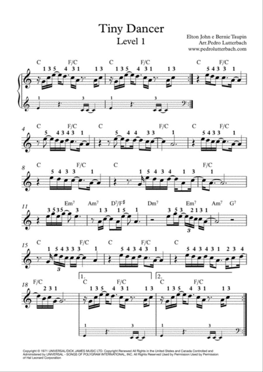 Tiny Dancer Small Ensemble scores gallery preview page 1