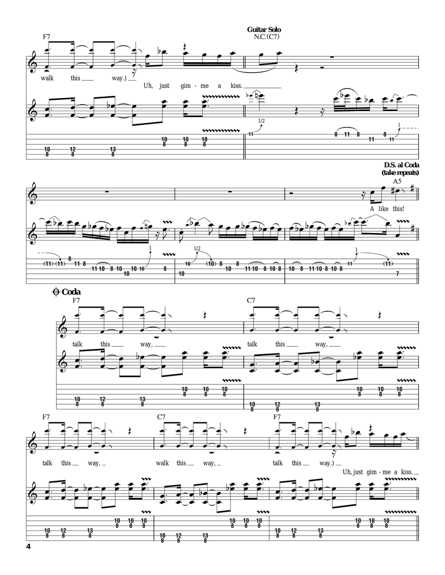 Walk This Way Acoustic Guitar scores gallery preview page 4