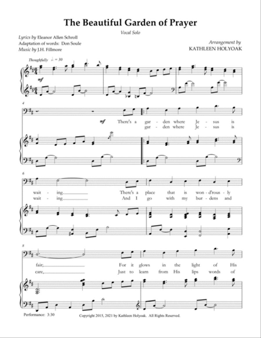The Beautiful Garden of Prayer - Bar. Vocal Solo - Arr. by KATHLEEN HOLYOAK Voice Solo scores gallery preview page 2