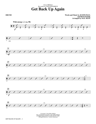 Get Back Up Again (from Trolls) (arr. Mac Huff) - Drums