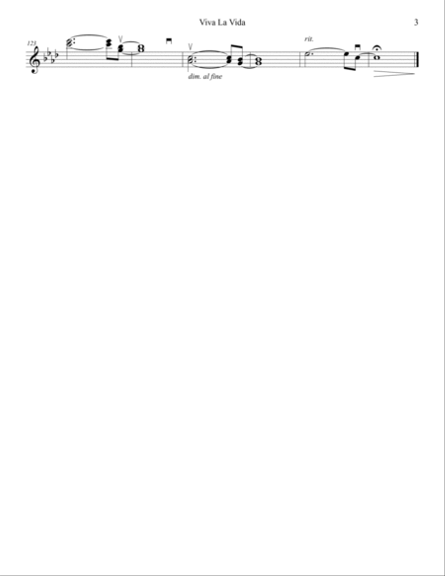 Viva La Vida Viva La Vida String Quartet scores gallery preview page 6