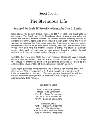 Book cover for The Strenuous Life (Sax Quintet)