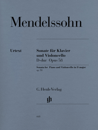 Book cover for Sonata for Piano and Violoncello D Major Op. 58