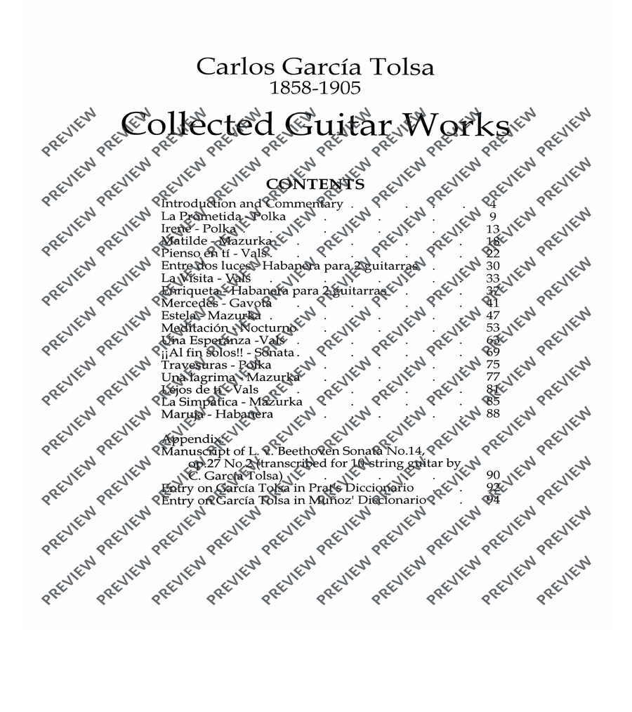 The Collected Works for Guitar Classical Guitar scores gallery preview page 3