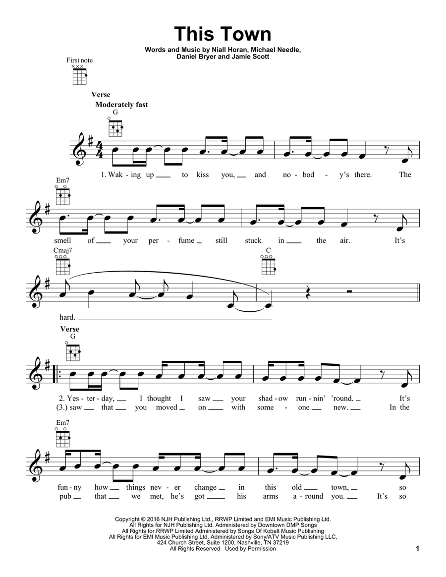 This Town Ukulele scores gallery preview page 1