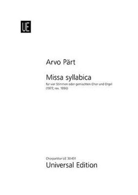 Missa Syllabica, SATB/Organ, Chorus
