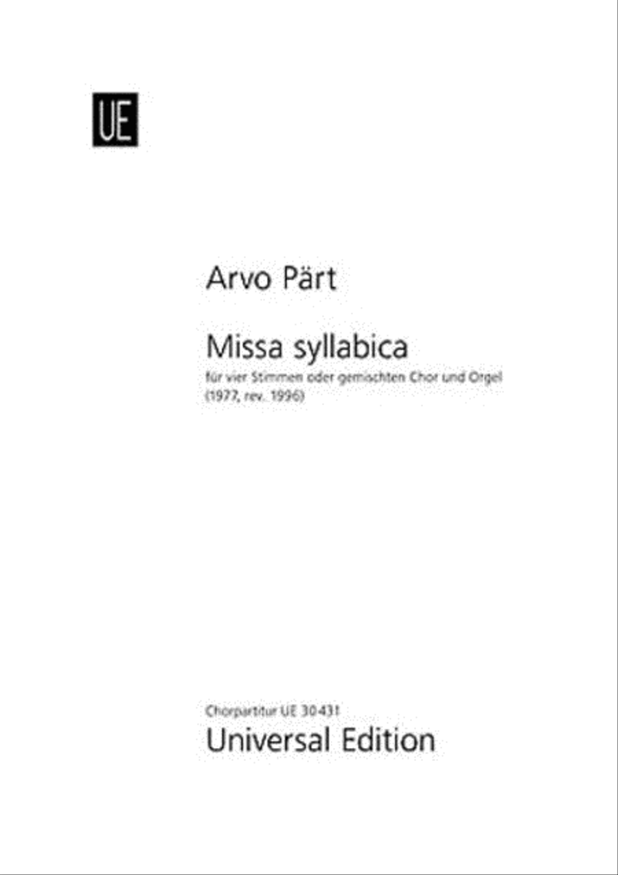 Missa Syllabica Missa Syllabica 4-Part scores gallery preview page 1