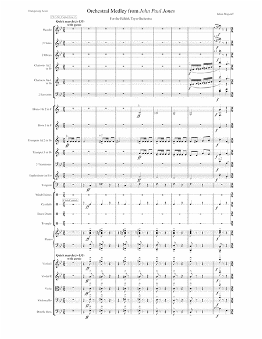 John Paul Jones - Orchestral Medley (for orchestra). Full score. Full Orchestra scores gallery preview page 5